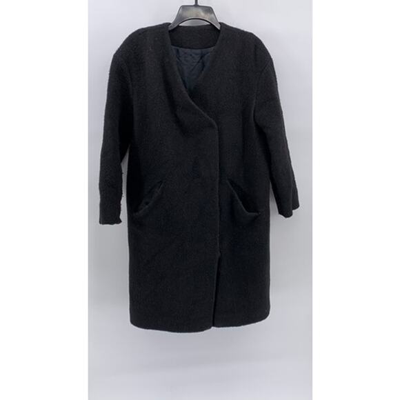 & OTHER STORIES Women’s Black Wool-Blend Asymmetrical Coat SZ 6 - Picture 1 of 11